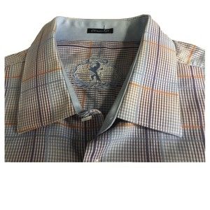 Bugatchi Button Up Long Sleeve Classic Fit  Shirt Large Wrinkle Free  RN 99428